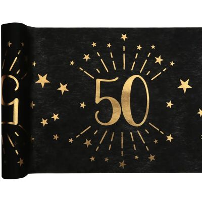 Santex Gold Metallic Sparkling Age 50 Table Runner - Nappe de fête - Publicité Santex Gold Metallic Sparkling Age 50 Table Runner - Nappe de fête - Publicité