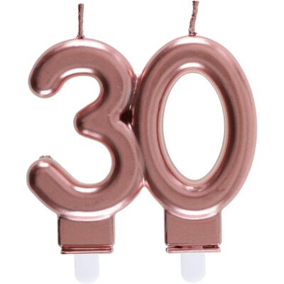 Santex Modèle - Bougie Or Rose - 30e Anniversaire - Publicité Santex Modèle - Bougie Or Rose - 30e Anniversaire - Publicité