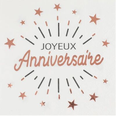 Santex Joyeux Anniversaire Serviettes en Papier Blanc/Or - Publicité Santex Joyeux Anniversaire Serviettes en Papier Blanc/Or - Publicité