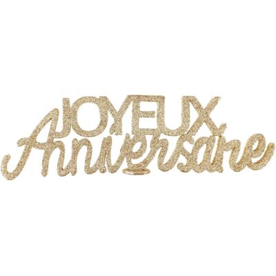 Santex - Joyeux Anniversaire - Or - 32x2.5x9 cm - Lettres décoratives - Publicité Santex - Joyeux Anniversaire - Or - 32x2.5x9 cm - Lettres décoratives - Publicité