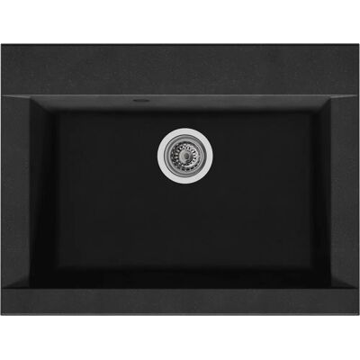 Fregadero de encastre Stradour de un seno - Resina - 66x50cm - Negro Fregadero de encastre Stradour de un seno - Resina - 66x50cm - Negro
