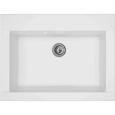 Stradour - Lavello con una vasca - Resina - 66 x 50 cm - Bianco - Incorporato Stradour - Lavello con una vasca - Resina - 66 x 50 cm - Bianco - Incorporato