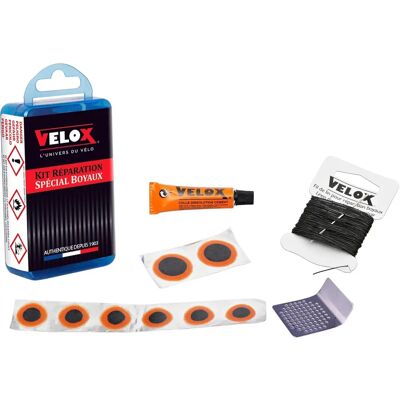 Kit de réparation de chambre à air Velox - Patches et Colle - Publicité Kit de réparation de chambre à air Velox - Patches et Colle - Publicité