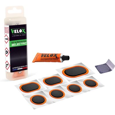 Velox Fahrradreparaturset - Patches, Metallraspel & Kleber Velox Fahrradreparaturset - Patches, Metallraspel & Kleber
