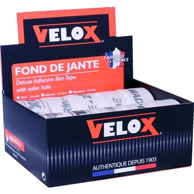 Ruban de jante Velox Modèle 22mm - Large, Blanc/Gris pour roues de 26" - Publicité Ruban de jante Velox Modèle 22mm - Large, Blanc/Gris pour roues de 26" - Publicité