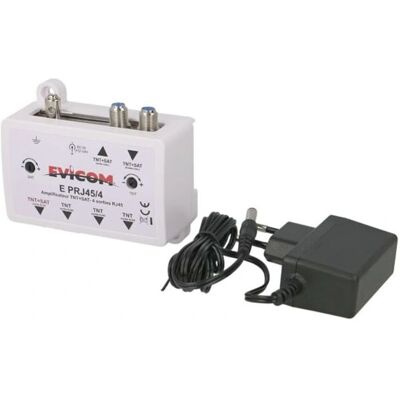 EVICOM - EPRJ45/4 - 4xRJ45 - 1xF - amplificateur TV - Publicité EVICOM - EPRJ45/4 - 4xRJ45 - 1xF - amplificateur TV - Publicité