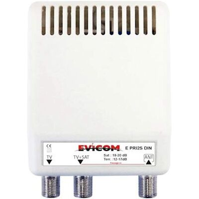 Amplificateur TV/SAT EVICOM - 2 Sorties - 47-2150 MHz - Faible Bruit - Publicité Amplificateur TV/SAT EVICOM - 2 Sorties - 47-2150 MHz - Faible Bruit - Publicité