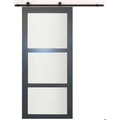 GD MENUISERIES Porta scorrevole - Grigio antracite 73x204cm GD MENUISERIES Porta scorrevole - Grigio antracite 73x204cm