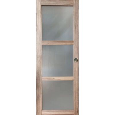 Gd Menuiseries - Porte Coulissante Bois Frake Vitrée - 204x73 - 4 cm - Door Gd Menuiseries - Porte Coulissante Bois Frake Vitrée - 204x73 - 4 cm - Door