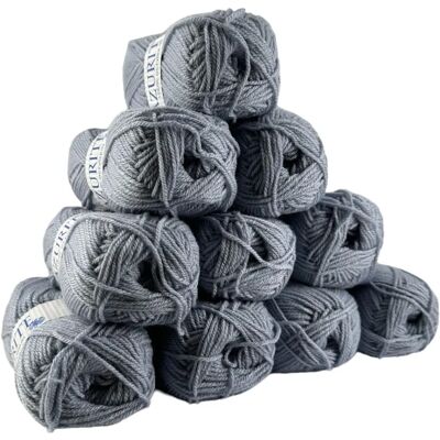 Mondial Tissus - Azurite 50g 100% acrylique - Gris bleuté - Yarn - Publicité Mondial Tissus - Azurite 50g 100% acrylique - Gris bleuté - Yarn - Publicité