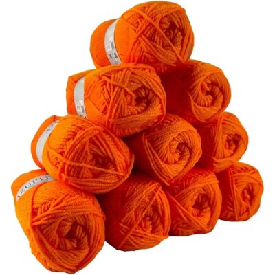 Mondial Tissus - Azurite DK acrylic - Orange - 50 g - Laine - Publicité Mondial Tissus - Azurite DK acrylic - Orange - 50 g - Laine - Publicité