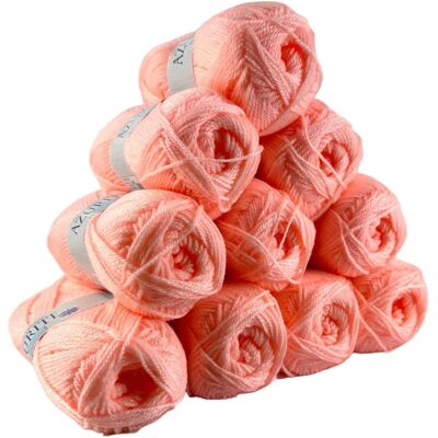 Mondial Tissus - Azurite - 50g - Rose pâle - Yarn - Publicité Mondial Tissus - Azurite - 50g - Rose pâle - Yarn - Publicité