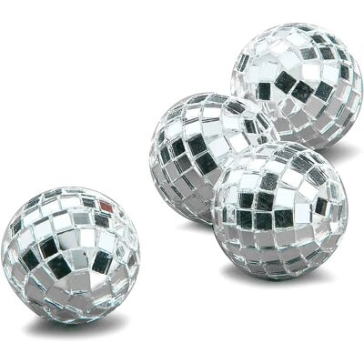 JADEO 4 Mini Boules Facettées Argentées - Boules Décoratives - Publicité JADEO 4 Mini Boules Facettées Argentées - Boules Décoratives - Publicité