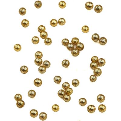 JADEO Mini golden glitter balls - 8 mm - Festartikel JADEO Mini golden glitter balls - 8 mm - Festartikel