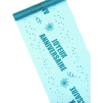 Jadeo Turquoise Happy Birthday Table Runner - Table Type Jadeo Turquoise Happy Birthday Table Runner - Table Type