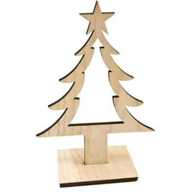 Jadeo Wooden Christmas Tree Decoration - 25 cm - Fir Tree Jadeo Wooden Christmas Tree Decoration - 25 cm - Fir Tree