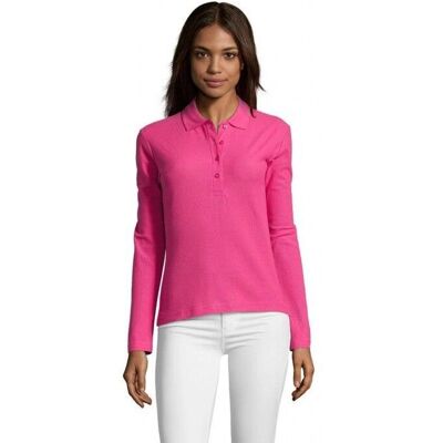 Camisa Polo Feminina Rosa Flash da Sol's - Manga longa, Ajuste slim Camisa Polo Feminina Rosa Flash da Sol's - Manga longa, Ajuste slim