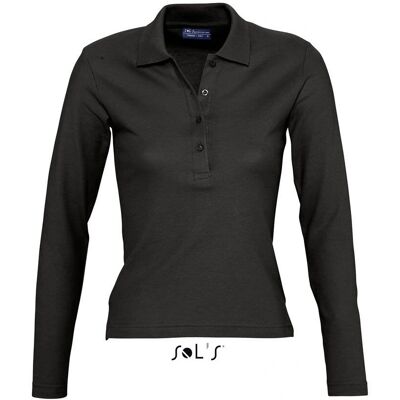 Camisa polo de manga longa preta Sol's L535 - polo shirt Camisa polo de manga longa preta Sol's L535 - polo shirt
