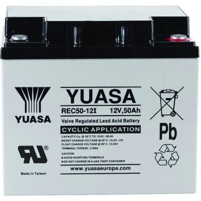 Yuasa 12V 50Ah Baterie - Cyklická AGM Olověná Yuasa 12V 50Ah Baterie - Cyklická AGM Olověná