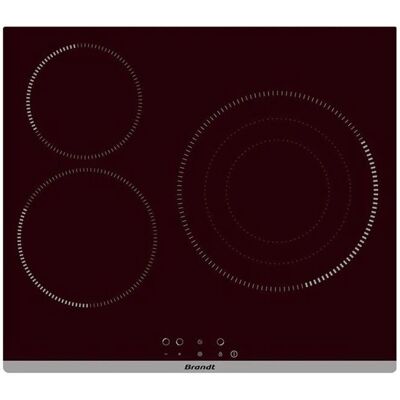 Encimera de vitrocerámica Brandt BPV6322B - 3 Zonas, 58cm, Negro Encimera de vitrocerámica Brandt BPV6322B - 3 Zonas, 58cm, Negro