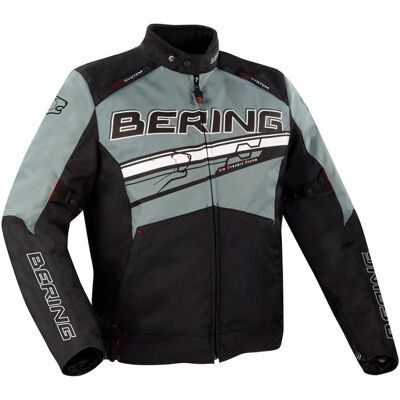Bering Bario Chaqueta de Moto - Negro, Gris, Blanco - Chaqueta de motocicleta Bering Bario Chaqueta de Moto - Negro, Gris, Blanco - Chaqueta de motocicleta