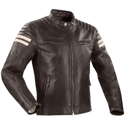 Chaqueta de cuero de motocicleta Segura - Marrón - XL Chaqueta de cuero de motocicleta Segura - Marrón - XL