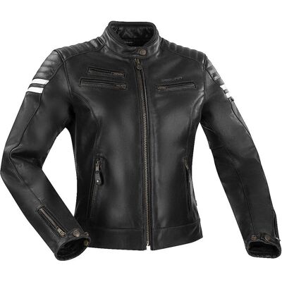 Chaqueta de Cuero Funky Segura para Motocicleta - Negro/Blanco - Chaqueta de Moto Chaqueta de Cuero Funky Segura para Motocicleta - Negro/Blanco - Chaqueta de Moto