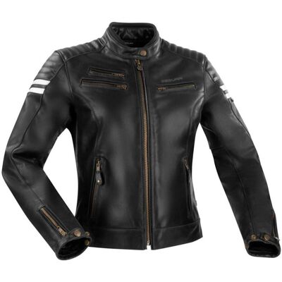 Giacca in Pelle Segura Funky Moto - Nero/Beige/Marrone - Giacca Moto Giacca in Pelle Segura Funky Moto - Nero/Beige/Marrone - Giacca Moto