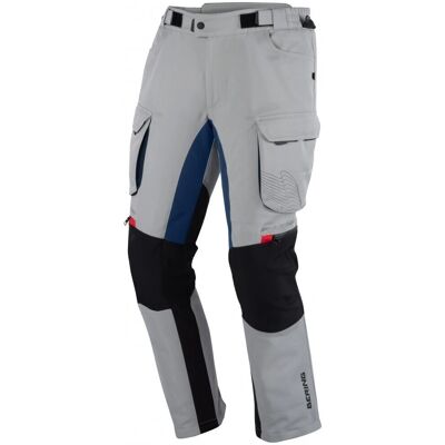Pantaloni Moto BERING - Grigio / Navy Blu - Protezioni CE Pantaloni Moto BERING - Grigio / Navy Blu - Protezioni CE