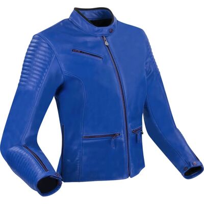 Chaqueta de cuero de búfalo Segura para moto - Azul - Modelo: Curve Chaqueta de cuero de búfalo Segura para moto - Azul - Modelo: Curve