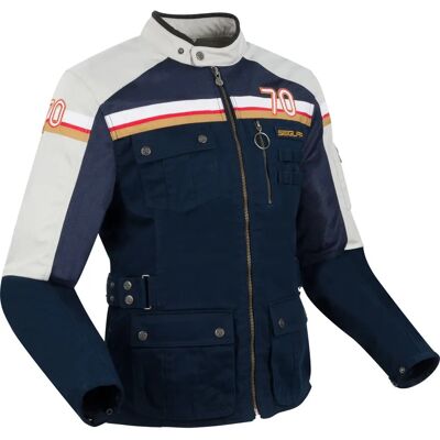 Veste Moto Vintage Segura Mojo - Bleu/Gris - S - Unisexe - Publicité Veste Moto Vintage Segura Mojo - Bleu/Gris - S - Unisexe - Publicité