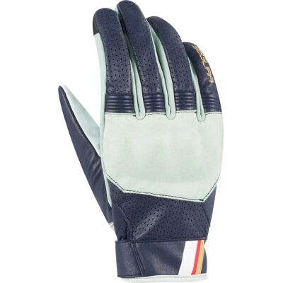 Guanti Moto Segura - Pelle Vintage - Blu/Grigio - Certificazione CE Guanti Moto Segura - Pelle Vintage - Blu/Grigio - Certificazione CE