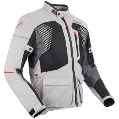 Chaqueta de moto Bering Bakundu - Gris / Negro / Rojo - Chaqueta de moto Chaqueta de moto Bering Bakundu - Gris / Negro / Rojo - Chaqueta de moto