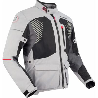 Chaqueta de moto Bakundu - Gris/Negro/Rojo - Chaqueta de motocicleta Chaqueta de moto Bakundu - Gris/Negro/Rojo - Chaqueta de motocicleta