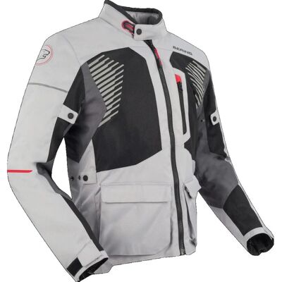 Giacca da moto Bakundu Grigio / Nero / Rosso - Giacca da moto Giacca da moto Bakundu Grigio / Nero / Rosso - Giacca da moto