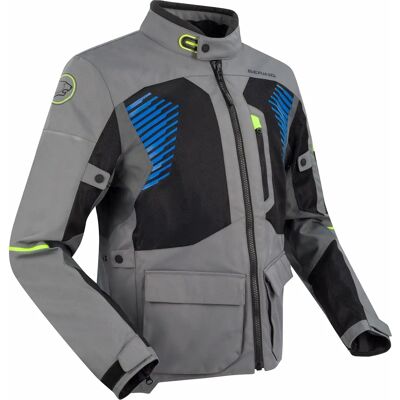 Bering Bakundu Gray/Black/Blue Motorcycle Jacket - Motorcycle Jacket Bering Bakundu Gray/Black/Blue Motorcycle Jacket - Motorcycle Jacket
