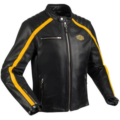Chaqueta de cuero para moto Segura - Negro Amarillo - 2XL Chaqueta de cuero para moto Segura - Negro Amarillo - 2XL