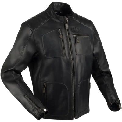 Chaqueta de Cuero Lewis para Motociclista - Retro Impermeable CE Chaqueta de Cuero Lewis para Motociclista - Retro Impermeable CE
