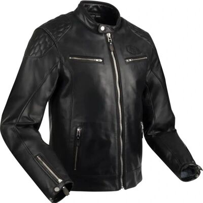 Giacca in Pelle per Moto Segura - Nero, Modello Curtis, Protezioni Livello 1 - Giacca Moto Giacca in Pelle per Moto Segura - Nero, Modello Curtis, Protezioni Livello 1 - Giacca Moto