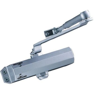 Groom GR101 Ferme-porte - Réglable, Argent, Max 60kg Groom GR101 Ferme-porte - Réglable, Argent, Max 60kg