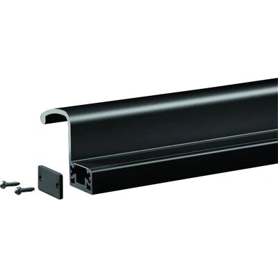 Profil de Poignée Intérieure Groom GRS300 - 2500mm, Noir 9005, Commutation automatique de tension Profil de Poignée Intérieure Groom GRS300 - 2500mm, Noir 9005, Commutation automatique de tension