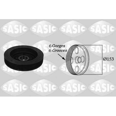 Polea SASIC 5150J90 - 6 nervaduras - Diámetro 153mm - Poleas y tensores Polea SASIC 5150J90 - 6 nervaduras - Diámetro 153mm - Poleas y tensores