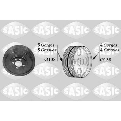 SASIC Koło pasowe - 138mm Żebry OE 03G105243B SASIC Koło pasowe - 138mm Żebry OE 03G105243B