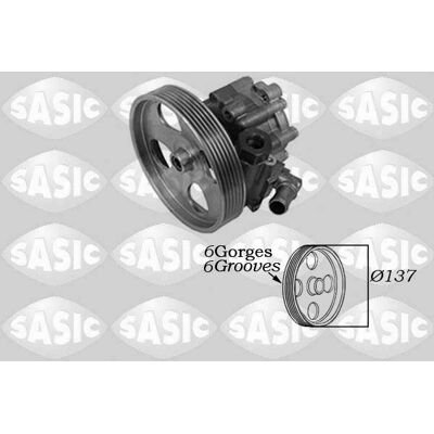 SASIC Pompă de servodirecție - 7070057 - Hidraulică, 137mm, 6 caneluri SASIC Pompă de servodirecție - 7070057 - Hidraulică, 137mm, 6 caneluri