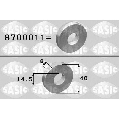 SASIC Motoravståndshållare - 8mm tjocklek, 14mm innerdiameter, 40mm yttre diameter - Citroën, Peugeot, DS SASIC Motoravståndshållare - 8mm tjocklek, 14mm innerdiameter, 40mm yttre diameter - Citroën, Peugeot, DS