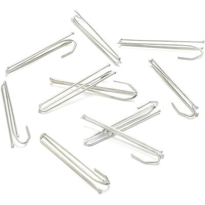 Mondial Tissus - Agrafes pli flamand 2 branches sans tête - clips rideaux Mondial Tissus - Agrafes pli flamand 2 branches sans tête - clips rideaux
