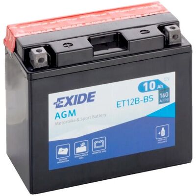 Batería Exide Moto AGM - 12V, 10Ah, 160A - Arranque y Parada Batería Exide Moto AGM - 12V, 10Ah, 160A - Arranque y Parada
