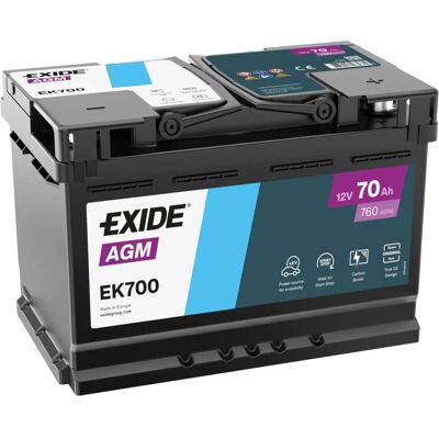 Exide 12V 70Ah Autobatterie - AGM, Start-Stop Ready Exide 12V 70Ah Autobatterie - AGM, Start-Stop Ready