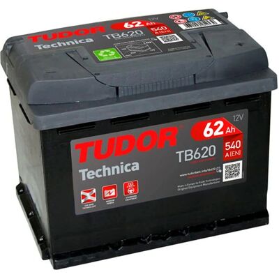 Batería de coche Tudor TB620 - 62Ah 540A, Duradera, Confiable Batería de coche Tudor TB620 - 62Ah 540A, Duradera, Confiable