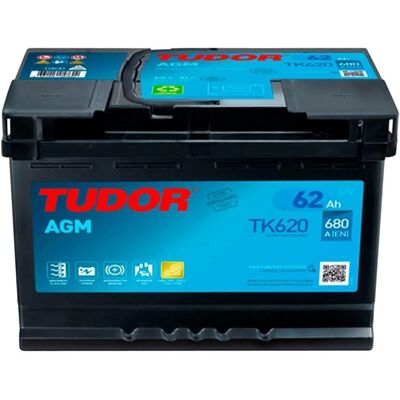 Batería de Coche Tudor TK620 AGM 62Ah 680A - Start-Stop Batería de Coche Tudor TK620 AGM 62Ah 680A - Start-Stop